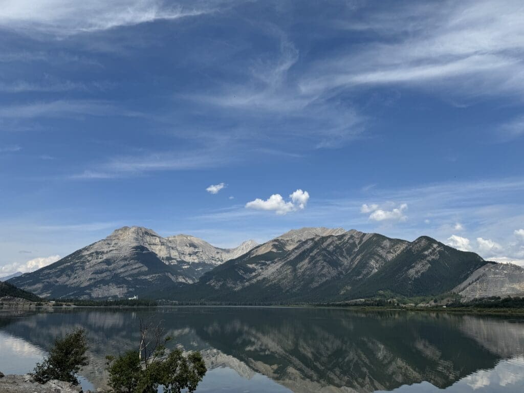 Sky reflection of Lac des Arcs in Kananaskis